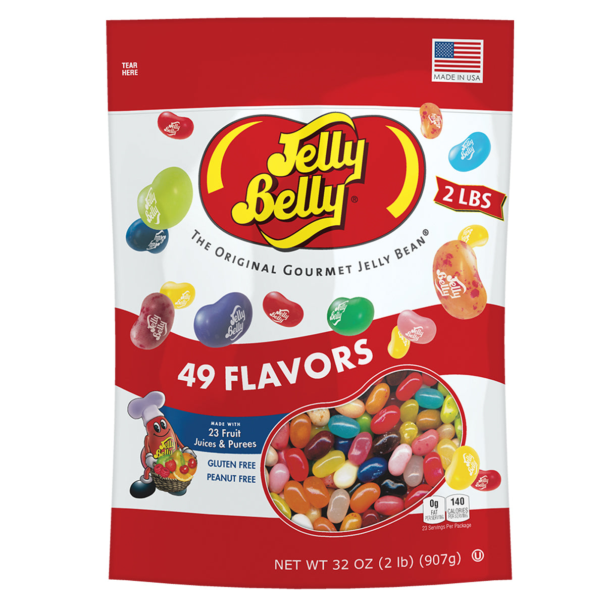 Jelly Belly Jelly Beans 49 Flavors 2 lb Bag Gourmet Jelly Beans