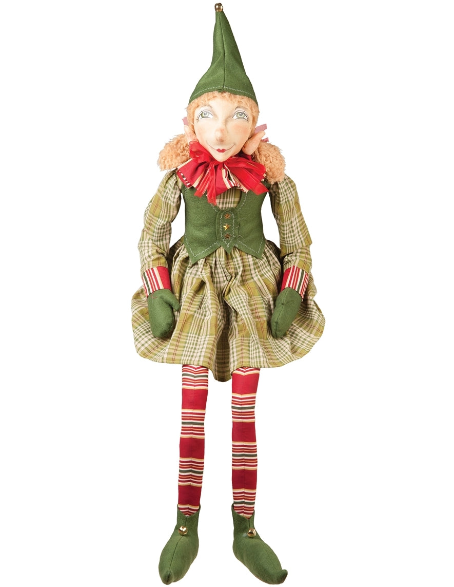 Joe Spencer Helena Elf Doll | Cloth Christmas Dolls - Red & Green Elves ...