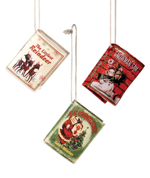 Mini Retro Christmas Book Ornaments  Bethany Lowe Decorations