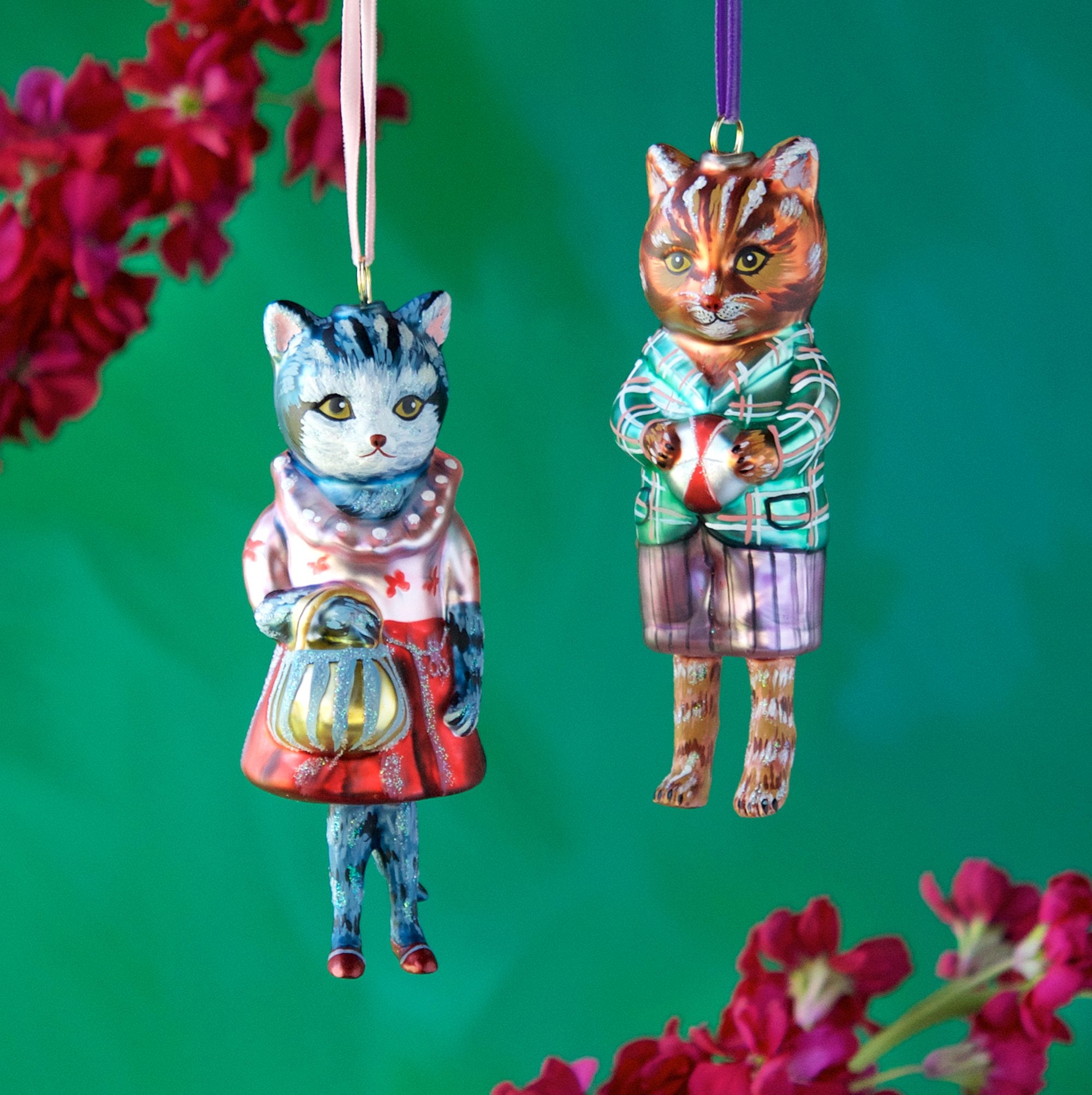 Nathalie Lete Dressed Cat Ornaments Theholidaybarn Com