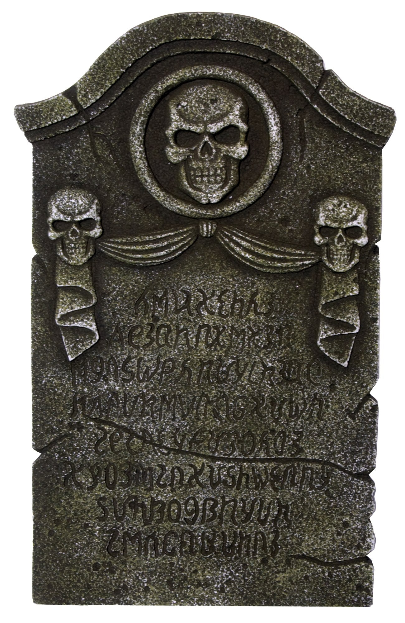 Old Graveyard Skull Tombstone | Faux Stone | Gravestone Halloween Prop