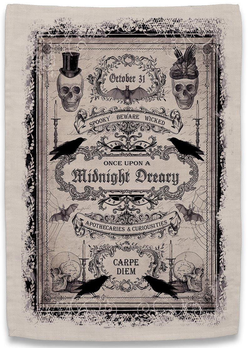 Once Upon A Midnight Dreary Kitchen Towel - TheHolidayBarn.com