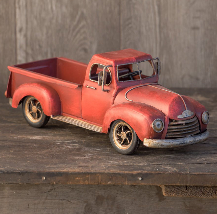 old red toy truck