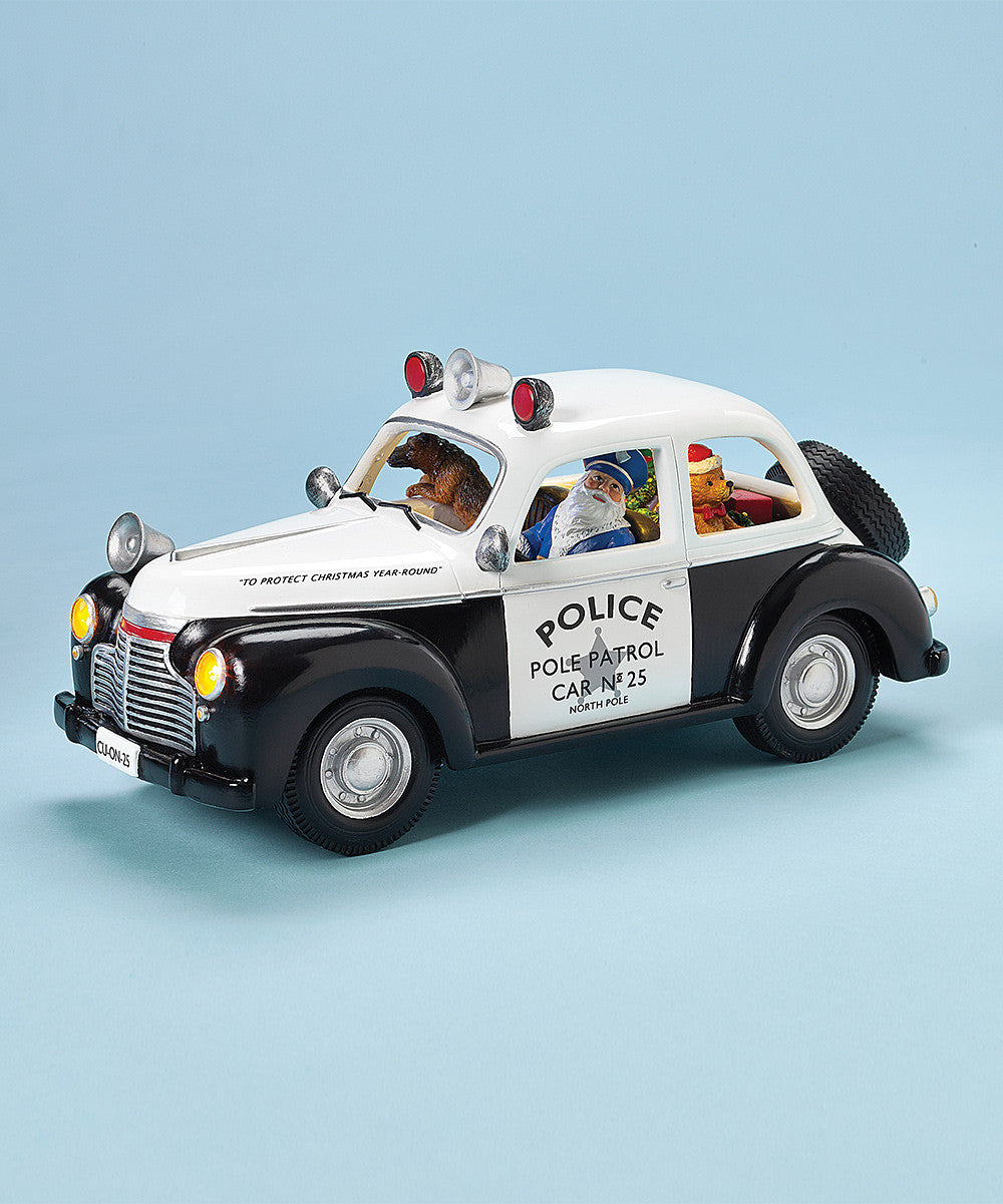 Santa Driving a Police Car Music Box Christmas Music Boxes