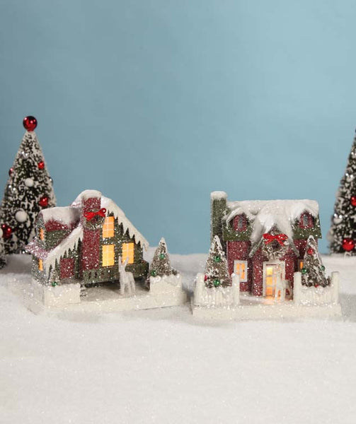 Vintage Putz Christmas Houses Bethany Lowe - TheHolidayBarn.com