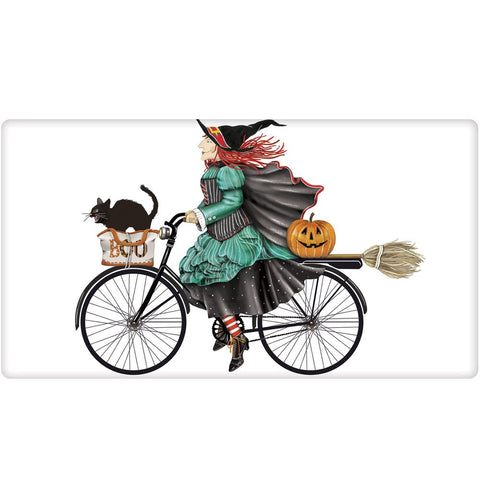 Witch on Bike Towel - Towels by Mary Lake Thompson