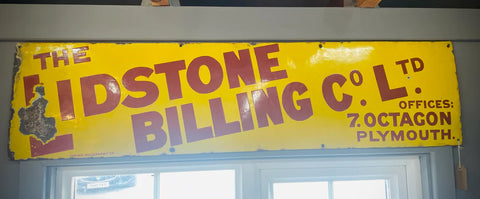 lidstone billing plymouth vintage enamel sign