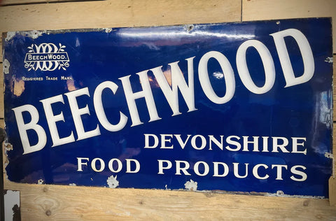 vintage enamel sign beechwood foods devon