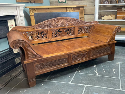 hand carved bench
