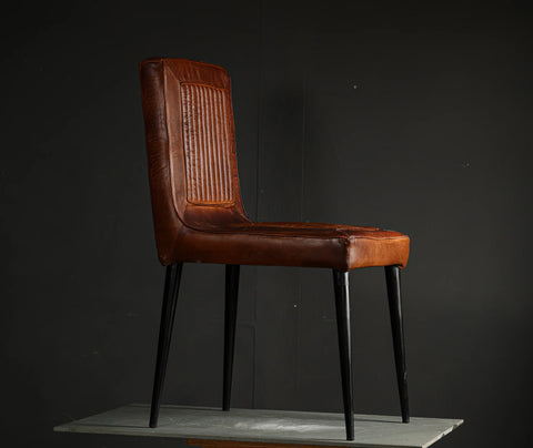 leather and metal chair