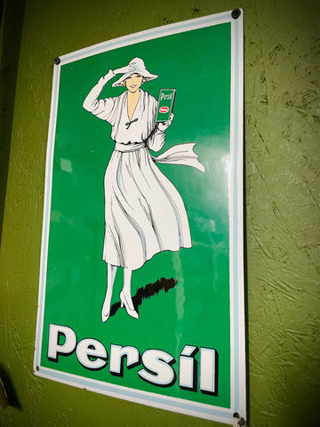 Vintage enamel persil advertising sign