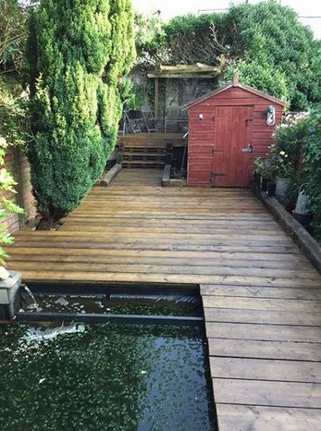 reclaimed scaffold board decking