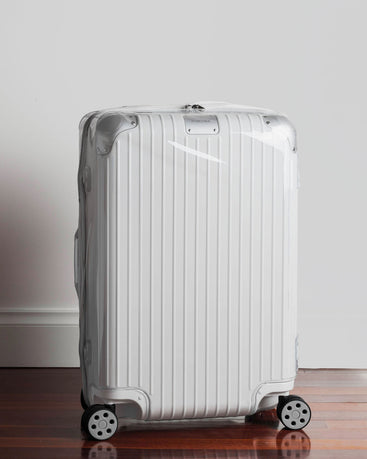 RIMOWA hybrid with clear tailored PVC luggage cover on