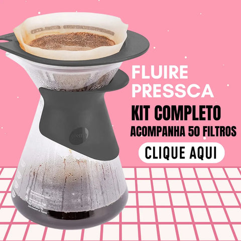 Fluire Pressca, kit completo com 50 filtros - Perfeito para os amantes de café. Clique aqui.
