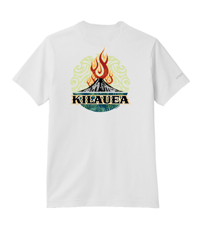 Kilauea Flame - White Short Sleeve Pima T-Shirt