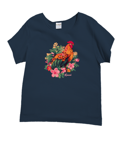 Island Chicken - Navy Short Sleeve Scoop Neck T-Shirt