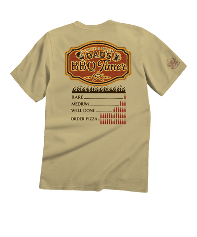 Dads BBQ Timer - Beer Dyed Short Sleeve Crewneck T-Shirt