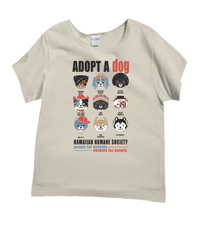 Hawaiian Humane Society Adopt A Dog Canine Musicians - Coconut Dyed Short Sleeve Scoop Neck T-Shirt