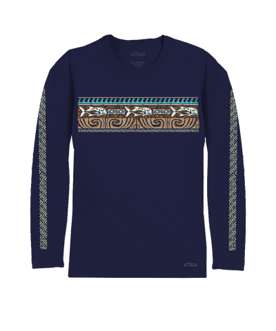 Tribal Ulua Band - Indigo Long Sleeve Pima T-Shirt