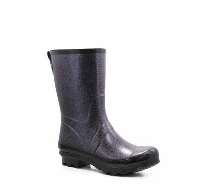 black sparkle rain boots