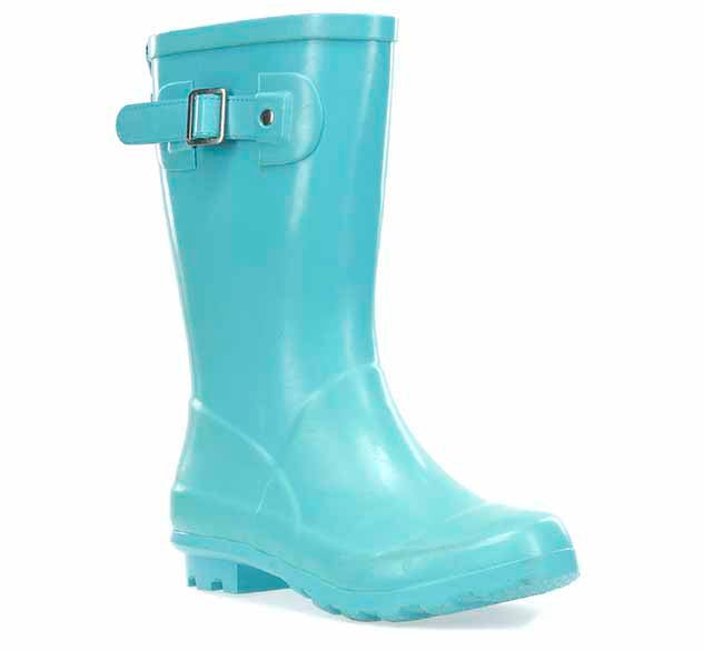 teal rain boots