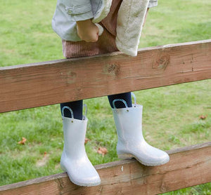 iridescent rain boots