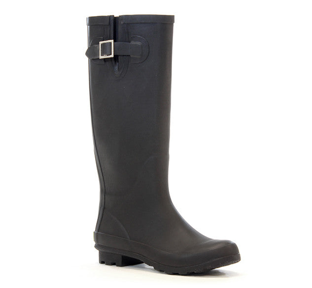 matte black rain boots womens