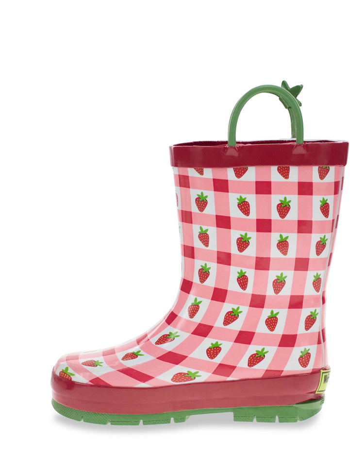 Western Chief Kids Gingham Strawberry Rain Boot - Pink