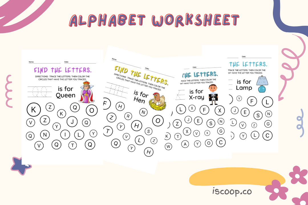 Colourful Alphabet Worksheet for Babies - Variant A