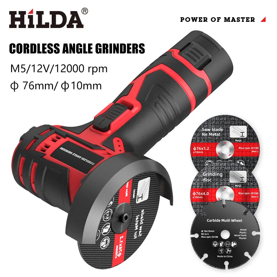12V Handheld Cordless Angle Grinder Lithium Battery 300W 12000 Rpm Mini Polishing Machine Diamond Cutting Grinder Power Tools