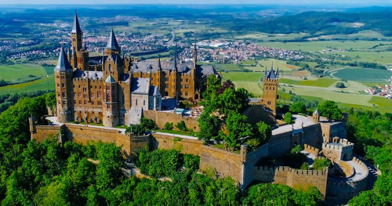 Aerial view of famous Hohenzollern Castle