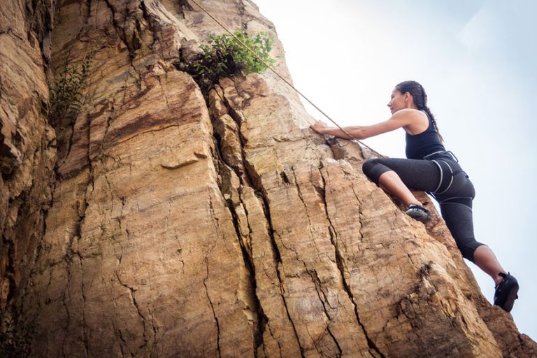 Young Climber Rock Climbing