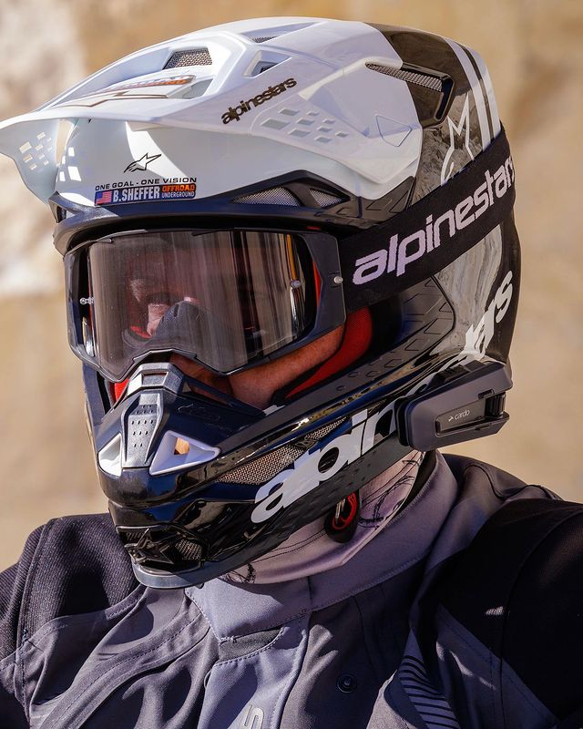 helmet and goggles on dirtbike rider