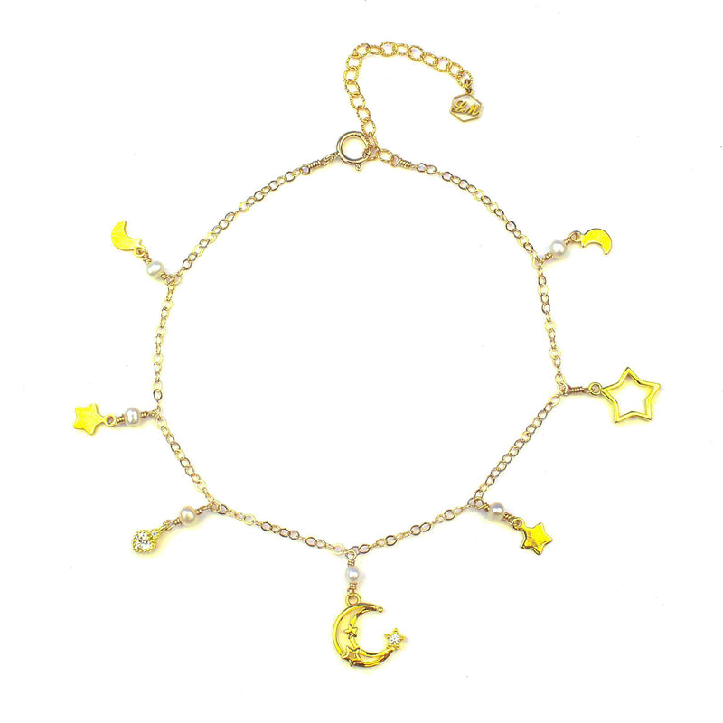 Moon & Star Anklet