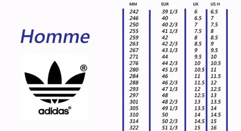 taille de pointure Adidas