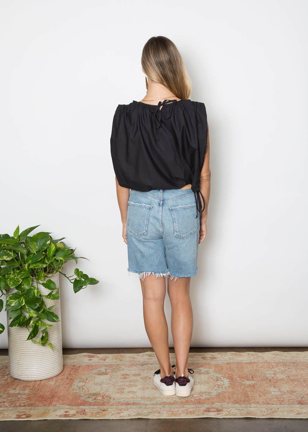 Rose Top- Black Poplin