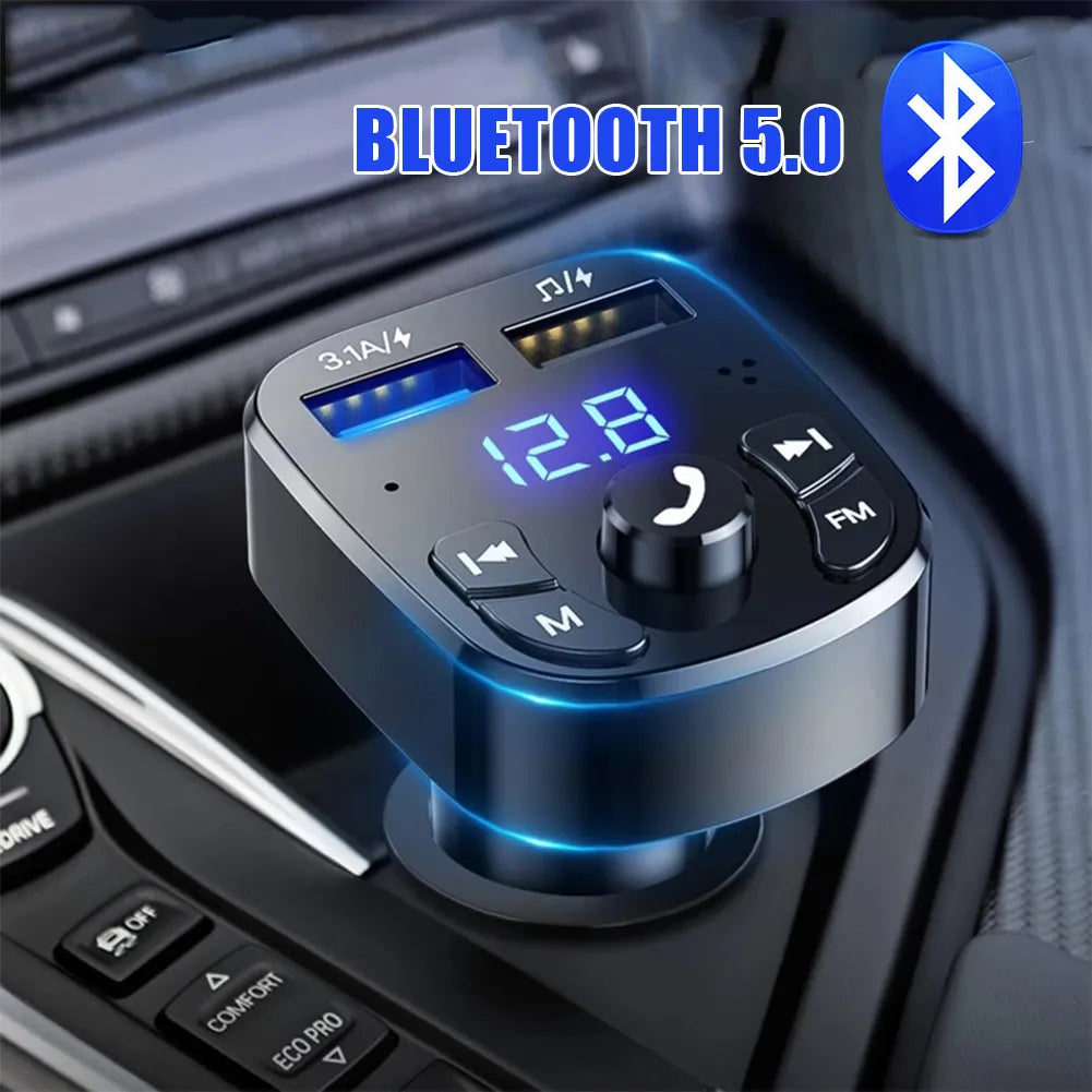 Car Hands-free Bluetooth-compatible 5.0 FM Transmitter