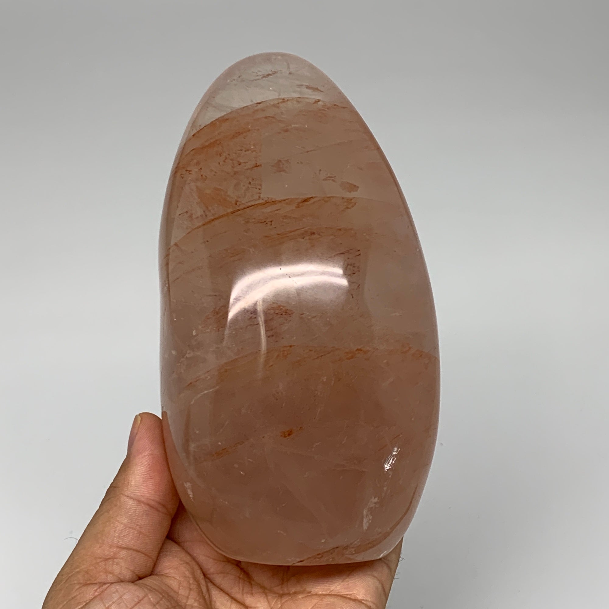 1024g, 5.5x3.1"x2.6" Red Hematoid Quartz Freeform Crystal Polished, B5513