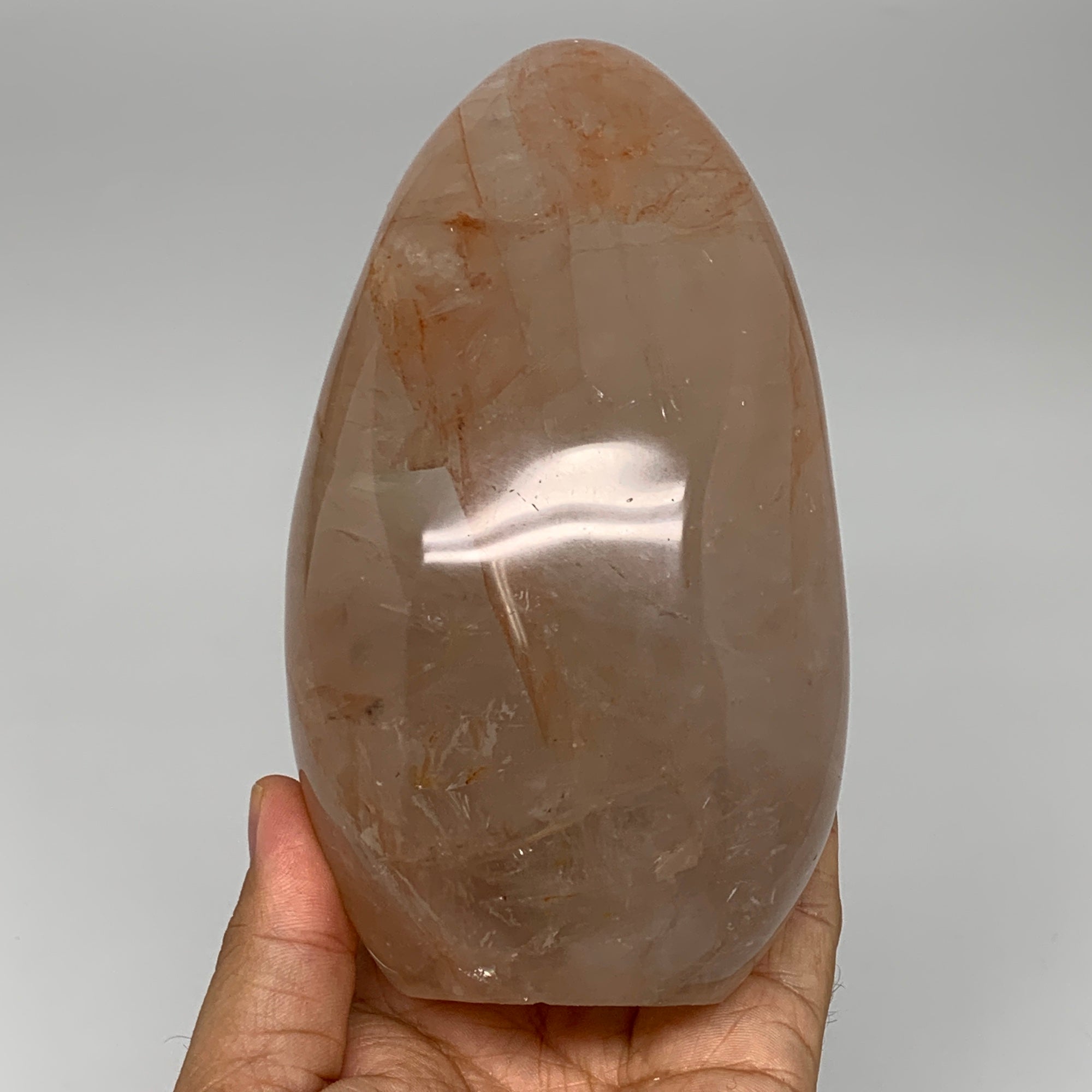 1236g, 5.7"x3.3"x2.9" Red Hematoid Quartz Freeform Crystal Polished, B5516