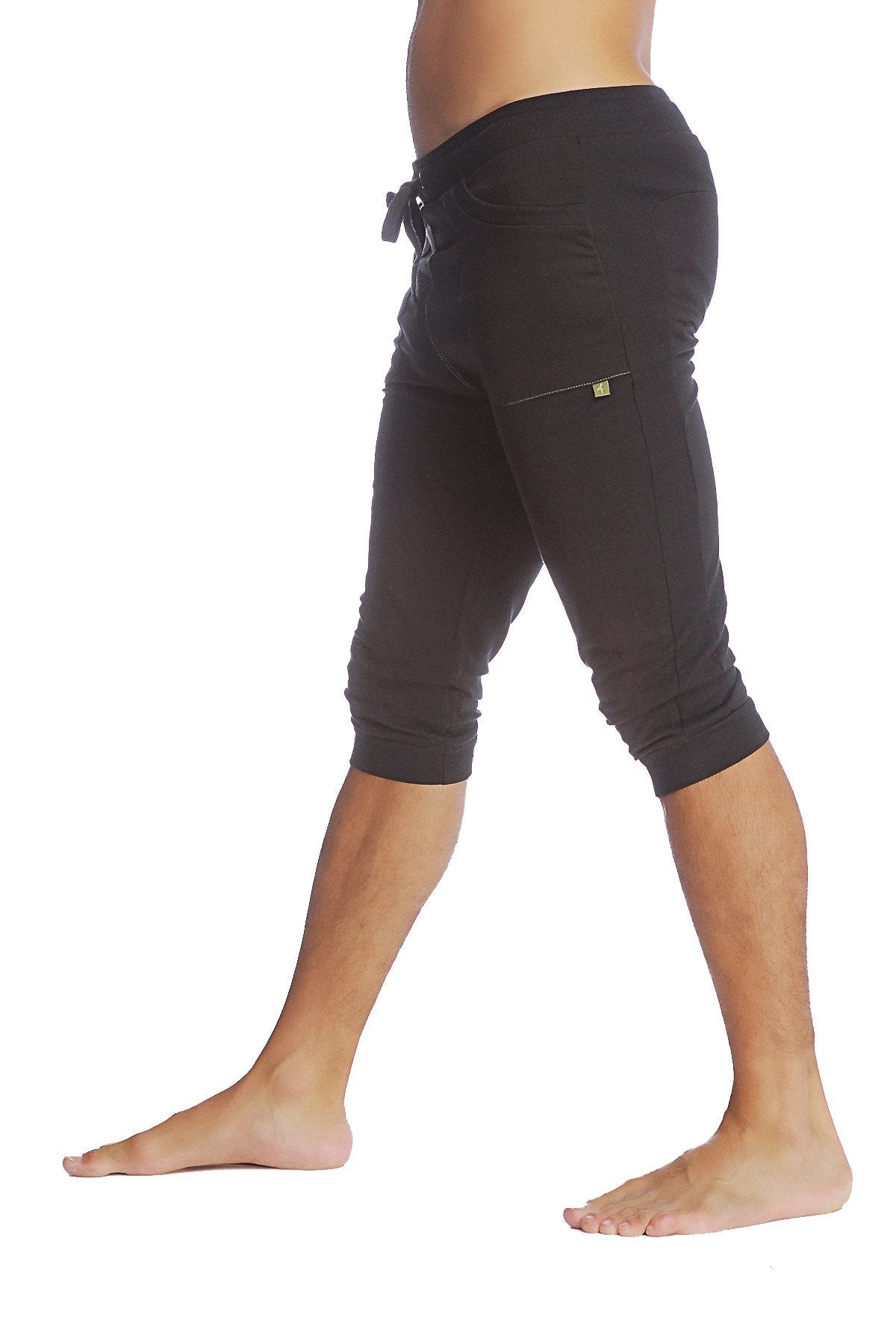 Cuffed Yoga Pants (Solid Black) - 4-rth