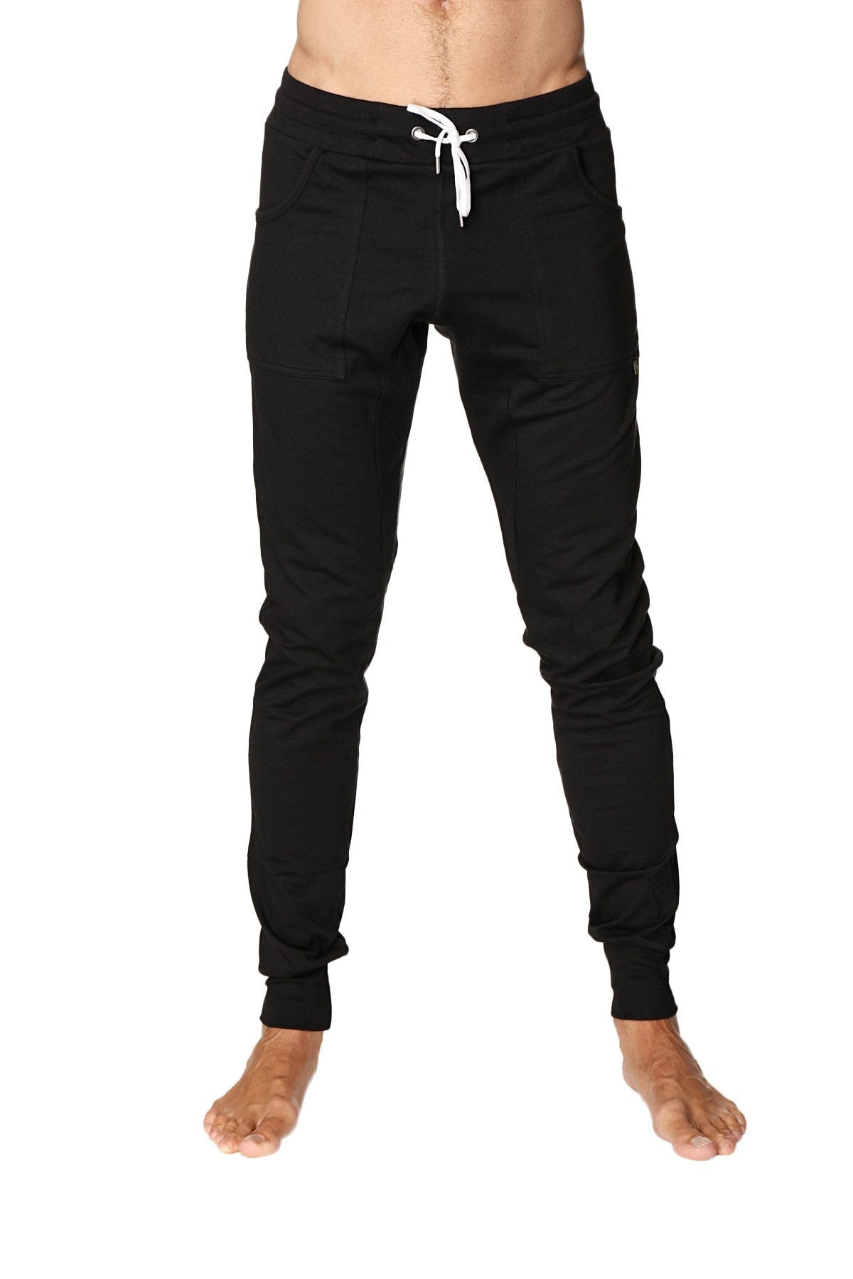 mens black cuffed joggers