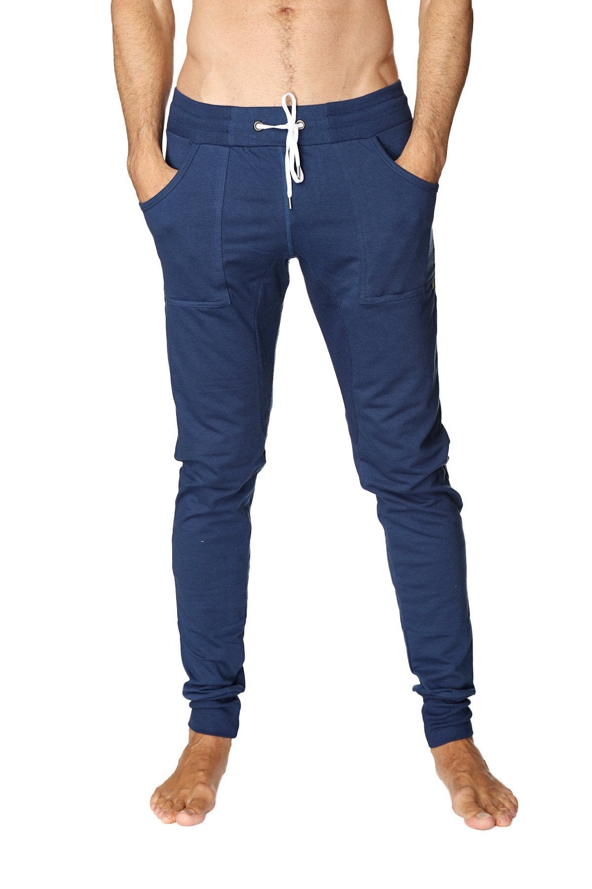 Long Cuffed Jogger Yoga Pants (Royal Blue) - 4-rth