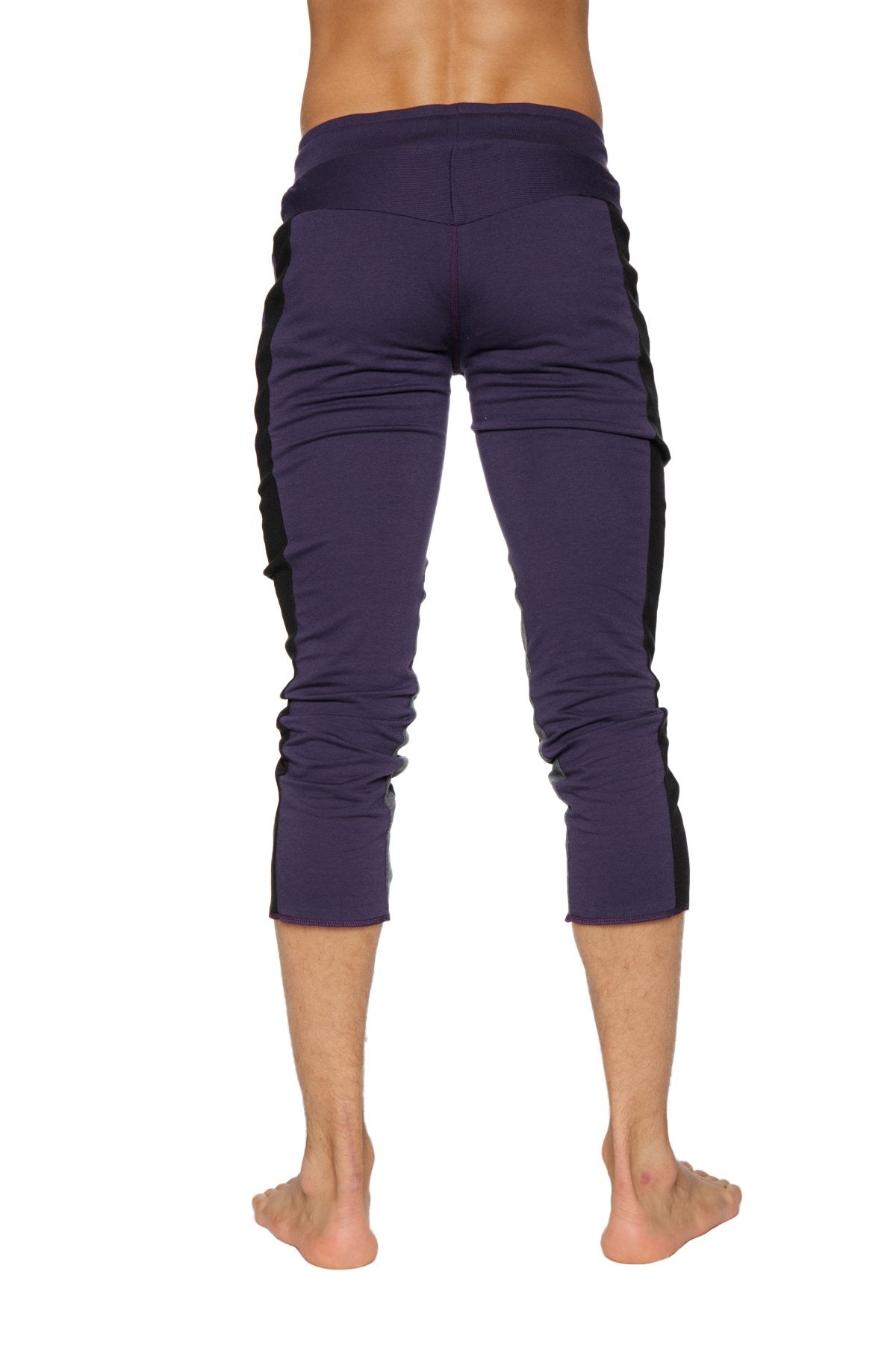 ✓ Navy Blue Mens 4/5 Zipper Pocket Capri Yoga Pants buy online