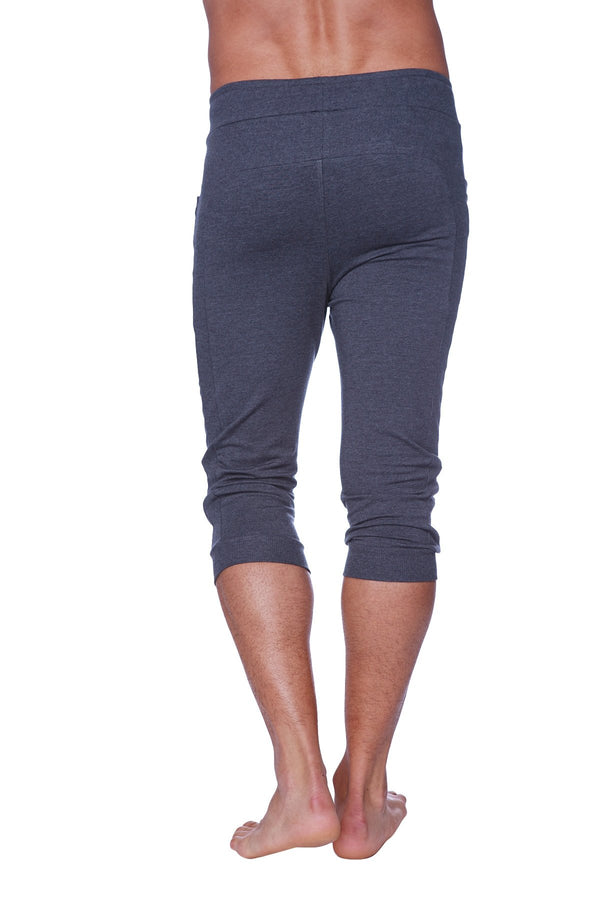 Mens Cuffed Yoga Pants (Solid Charcoal) - 4-rth