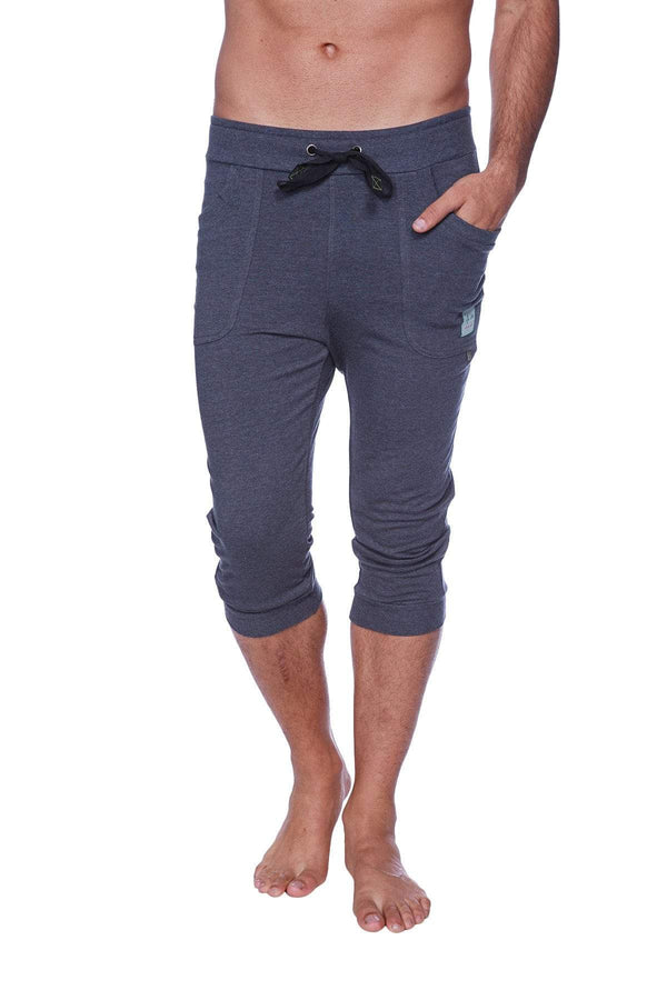 Mens Cuffed Yoga Pants (Solid Charcoal) - 4-rth