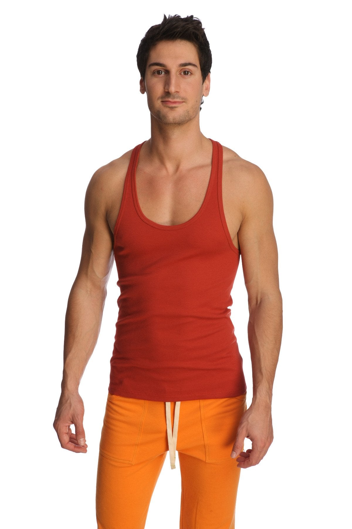 red yoga tank