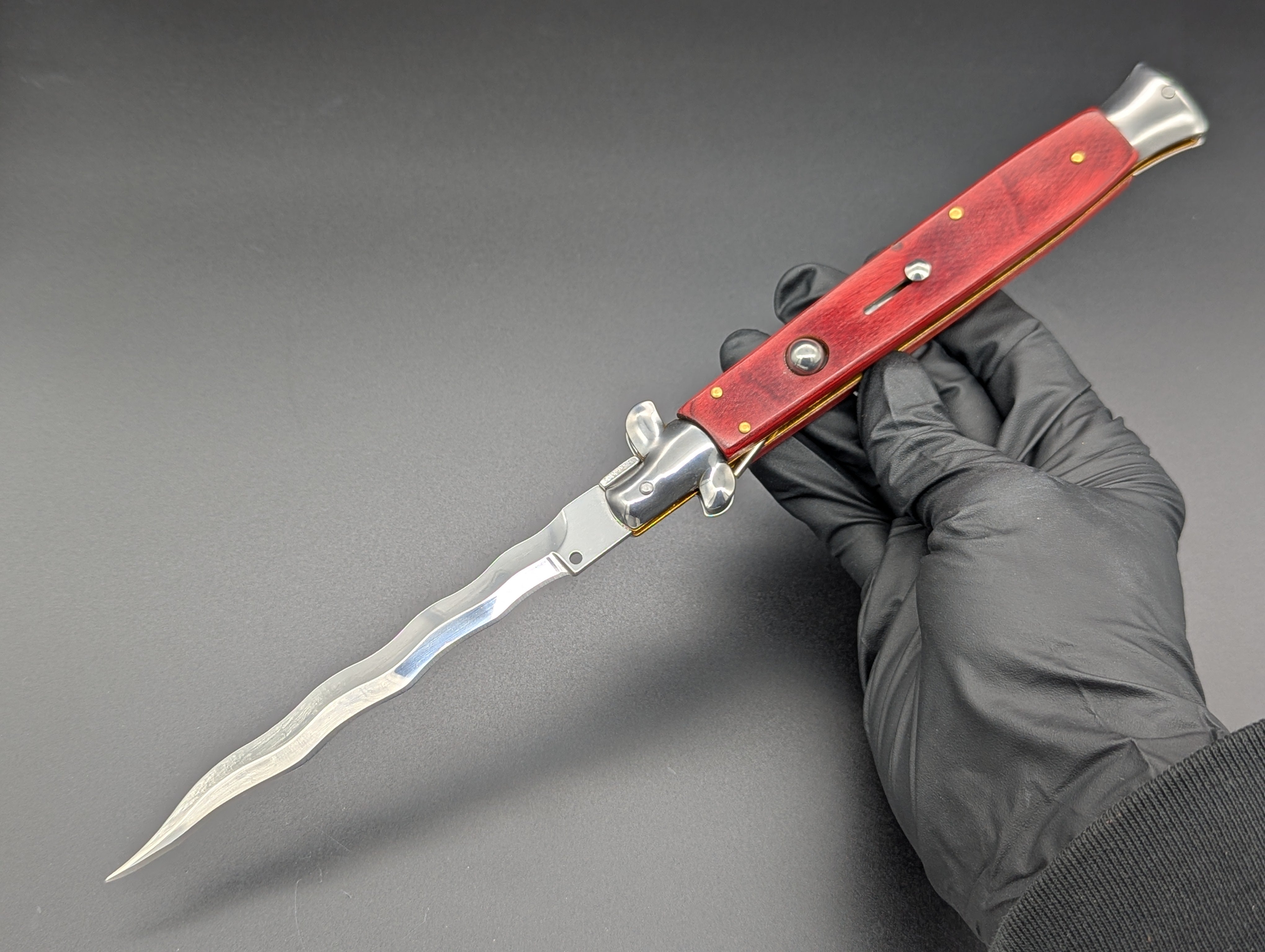 13" KRIS BLADE SOLID WOOD ITALIAN STYLE STILETTO