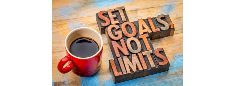 meme with the words "Set Goals, Not Limits"