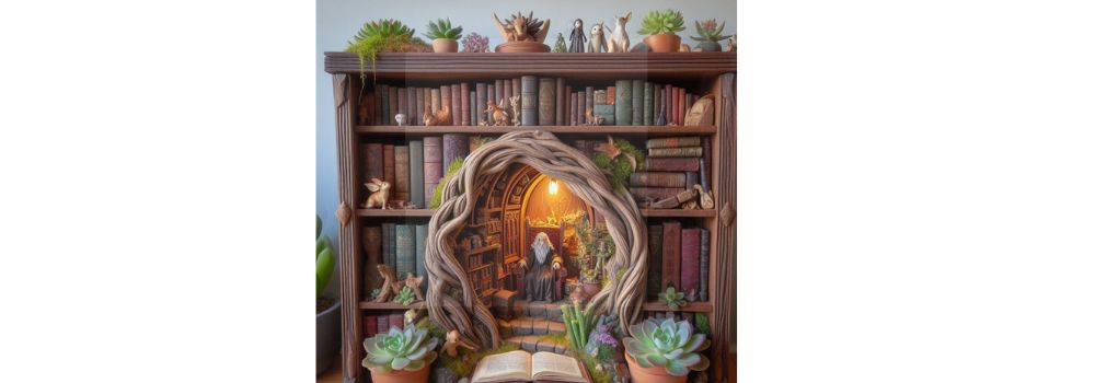 book nook with succulents plants included in the design