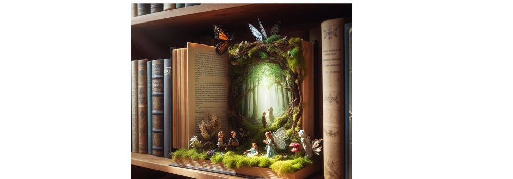 book nook with moss included as part of the design